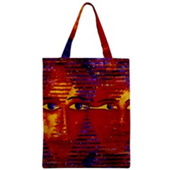 Conundrum Iii, Abstract Purple & Orange Goddess Zipper Classic Tote Bag by DianeClancy