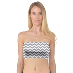 Medium Grey & White Zigzag Pattern Bandeau Top by Zandiepants