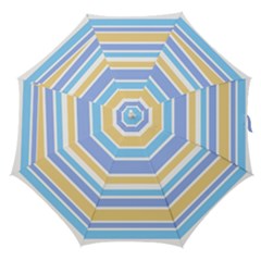 Blue Yellow Stripes Straight Umbrellas by BrightVibesDesign