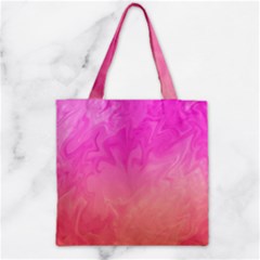 Ombre Pink Orange Zipper Grocery Tote Bag by BrightVibesDesign