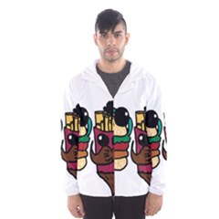 Burger And Fries Hooded Wind Breaker (men) by EricsDesignz