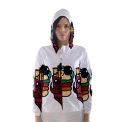 Burger And Fries Hooded Wind Breaker (women) by EricsDesignz