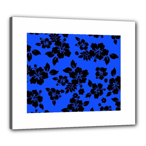 Dark Blue Hawaiian Canvas 24  X 20  by AlohaStore