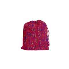 Red And Blue Pattern Drawstring Pouches (xs)  by Valentinaart