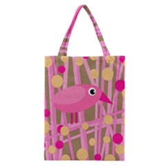 Pink Bird Classic Tote Bag by Valentinaart