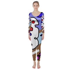 Abstract Comic Long Sleeve Catsuit by Valentinaart