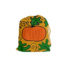 Thanksgiving Pumpkin Drawstring Pouches (medium)  by Valentinaart