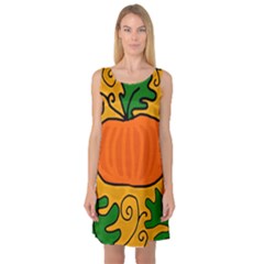 Thanksgiving Pumpkin Sleeveless Satin Nightdress by Valentinaart