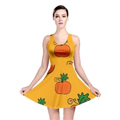 Thanksgiving Pumpkins Pattern Reversible Skater Dress by Valentinaart