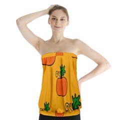 Thanksgiving Pumpkins Pattern Strapless Top by Valentinaart