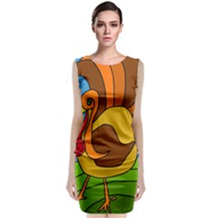 Thanksgiving Turkey  Classic Sleeveless Midi Dress by Valentinaart