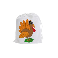 Thanksgiving Turkey - Transparent Drawstring Pouches (medium)  by Valentinaart