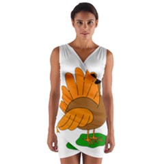 Thanksgiving Turkey - Transparent Wrap Front Bodycon Dress by Valentinaart