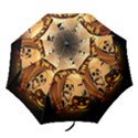 Halloween, Funny Pumpkin With Skull And Spider In The Night Folding Umbrellas View1