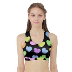 Valentine s Hearts Sports Bra With Border by BubbSnugg