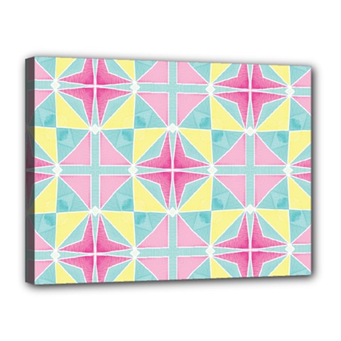 Pastel Block Tiles Pattern Canvas 16  X 12  by TanyaDraws