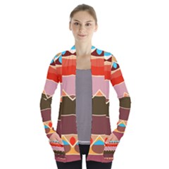 Waves And Other Shapes                 Women s Open Front Pockets Cardigan by LalyLauraFLM