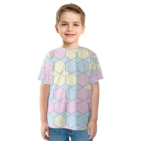 Colorful Honeycomb - Diamond Pattern Kids  Sport Mesh Tee by picsaspassion