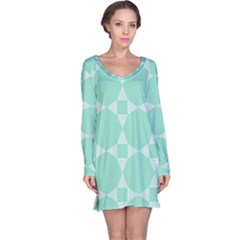 Mint Color Star - Triangle Pattern Long Sleeve Nightdress by picsaspassion