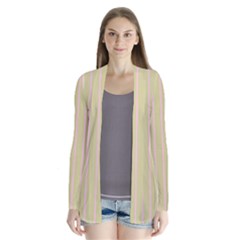 Summer Sand Color Pink Stripes Drape Collar Cardigan by picsaspassion