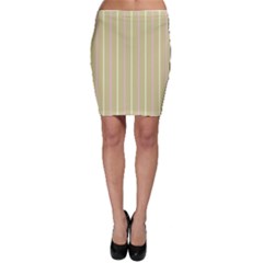 Summer Sand Color Pink And Yellow Stripes Bodycon Skirt by picsaspassion