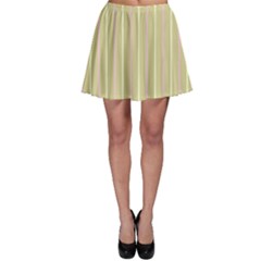 Summer Sand Color Pink And Yellow Stripes Skater Skirt by picsaspassion