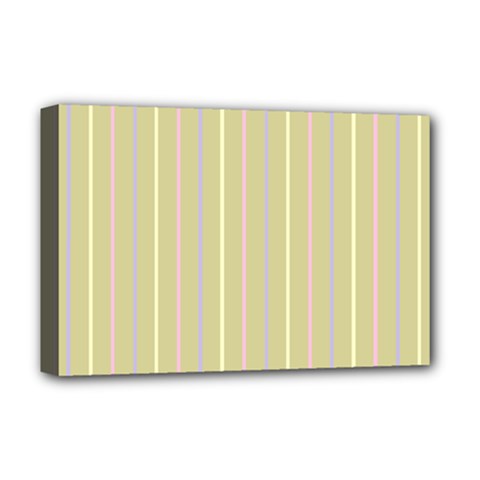 Summer Sand Color Lilac Pink Yellow Stripes Pattern Deluxe Canvas 18  X 12   by picsaspassion