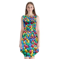 Funny Colorful Red Yellow Green Blue Kids Play Balls Sleeveless Chiffon Dress   by yoursparklingshop