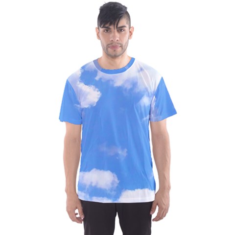 Summer Clouds And Blue Sky Men s Sport Mesh Tee by picsaspassion