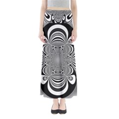 Black And White Ornamental Flower Maxi Skirts by designworld65