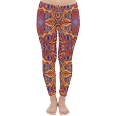 Oriental Watercolor Ornaments Kaleidoscope Mosaic Winter Leggings  by EDDArt