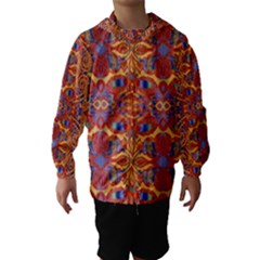 Oriental Watercolor Ornaments Kaleidoscope Mosaic Hooded Wind Breaker (kids) by EDDArt