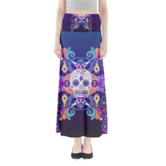 Día De Los Muertos Skull Ornaments Multicolored Maxi Skirts by EDDArt