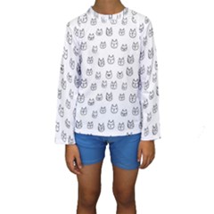 Sketchy Cats Kids  Long Sleeve Swimwear by kostolom3000shop