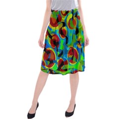 Colorful Smoothie  Midi Beach Skirt by Valentinaart