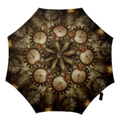 Wonderful Steampunk Design With Clocks And Gears Hook Handle Umbrellas (small) by FantasyWorld7