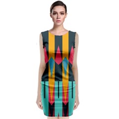 Shapes And Stripes                                                                Classic Sleeveless Midi Dress by LalyLauraFLM