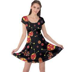 Flowers And Ladybugs 2 Cap Sleeve Dresses by Valentinaart