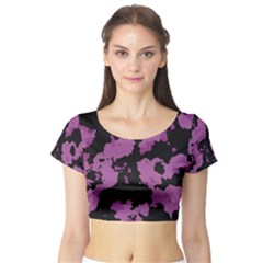 Pink Camouflage Short Sleeve Crop Top by RespawnLARPer