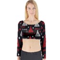 New Year pattern - red Long Sleeve Crop Top View1