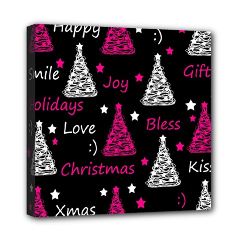 New Year Pattern - Magenta Mini Canvas 8  X 8  by Valentinaart