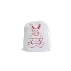 Cute Rabbit With I M So Cute Text Banner Drawstring Pouches (xs)  by dflcprints