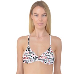 Love Pattern - Red Reversible Tri Bikini Top by Valentinaart