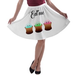 Eat Me Cupcakes A-line Skater Skirt by Brittlevirginclothing