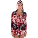 Red graffiti style hart  Women s Long Sleeve Hooded T-shirt View1