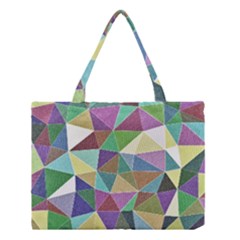 Colorful Triangles, Pencil Drawing Art Medium Tote Bag by picsaspassion