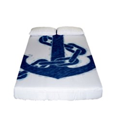 Blue Anchor Oil Painting Art Fitted Sheet (full/ Double Size) by picsaspassion