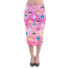 Alice In Wonderland Velvet Midi Pencil Skirt by reddyedesign