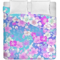 Colorful Pastel Flowers  Duvet Cover Double Side (king Size) by Brittlevirginclothing