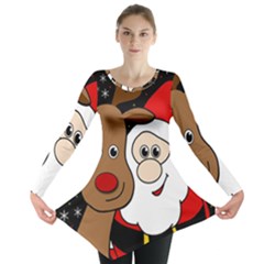 Xmas Selfie Long Sleeve Tunic  by Valentinaart